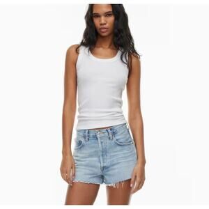 Sz 24 AGOLDE Mila High Rise Denim Shorts Hazard Wash Cutoff Vintage Distressed